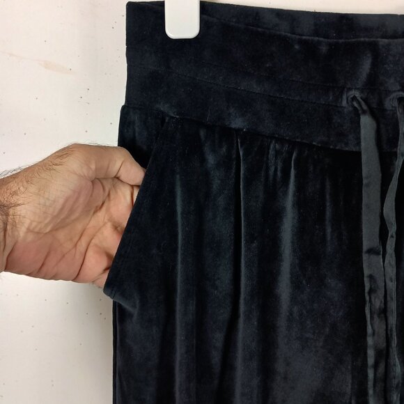 Victorias Secret Velour Jogger Pants Womens M Black Y2K Loungewear High Rise - Picture 4 of 8